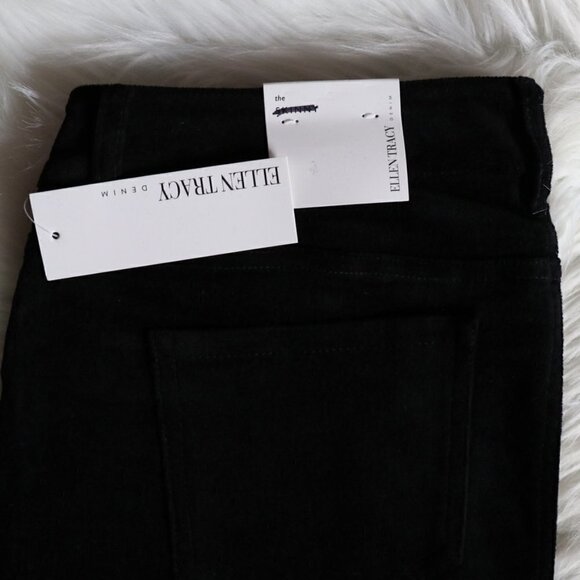 NEW Ellen Tracy Black Velvet Textured Skinny Jeans Size 8 - Picture 4 of 6